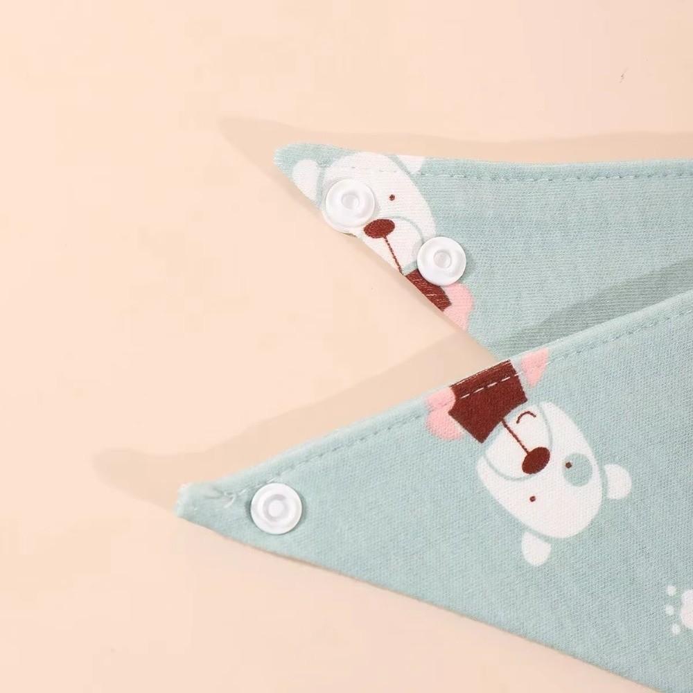 5PCS/SET Triangle Design Cotton Bibs Cartoon Print Saliva Towel Cute Feeding Bibs Newborn Feeding
