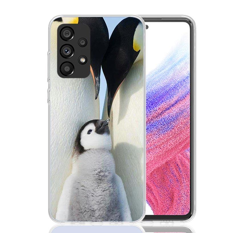 Penguins Love At The North Pole Phone Case For Samsung Galaxy A17 A16 A14 A15 A13 A57 A56 A54 A55 A53 A37 A36 A34 A35 A33 A26 A2