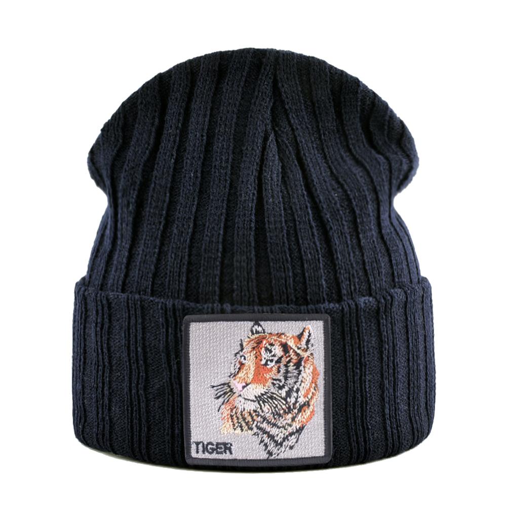 Hats For Knitted Fashion New Men Women Wolf Pattern Skullies Beanies Unisex Knitting Streetwear Hip Hop Bonnet Caps Kpop Gorras