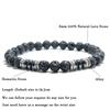 Fashion Mens Bracelet Natural Stone 6mm Lava Rock Tiger Eyes Beaded Braclet Leisure Accessories Gift For Him