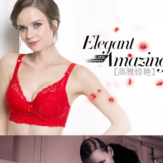 Thin Large Size Large Chest Small Bra, Full Cup No Sponge Bra Sexy Underwear Women