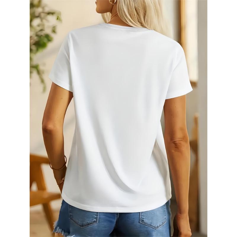 European Sizes [Women's Round Neck T-Shirt] Design for 3D Pattern Printing, Casual And Comfy Round Neck Top for Women