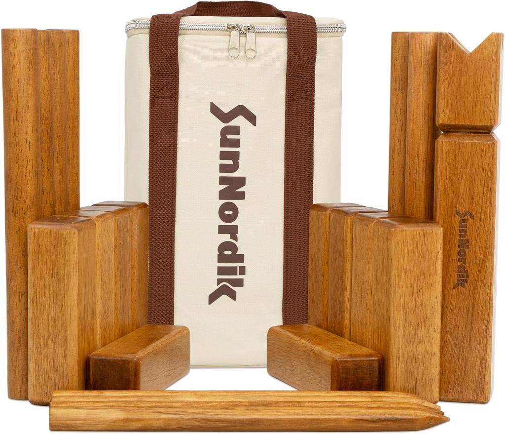 Kubb Yard Game Set, Giant Viking Tossing Game, Outdoor Lawn Game with Carry Bag