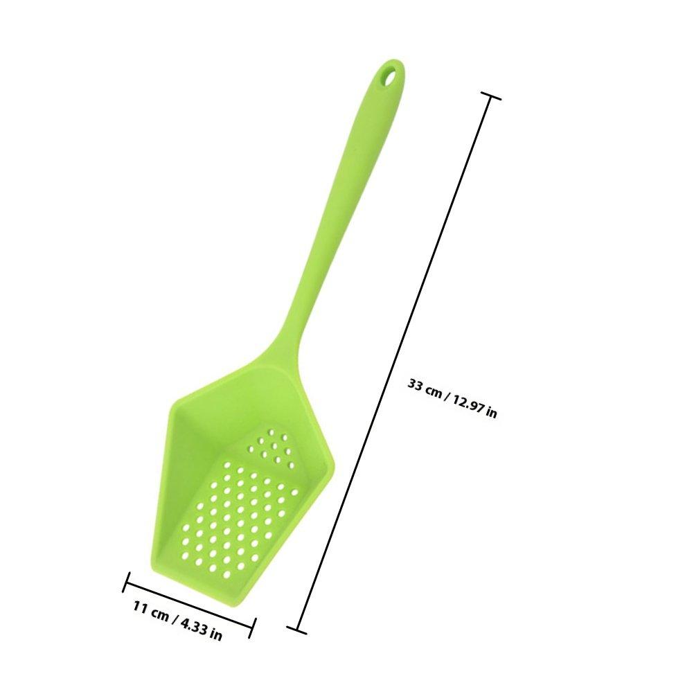 Silicone Slotted Spoon Ergonomic Ice Scoop Multi-Function Kitchen Strainer Household Filter Cooking Supply Wear Resistant Smooth