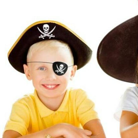 Felt Pirate Skull Eye Patch Masquerade Prop for Halloween