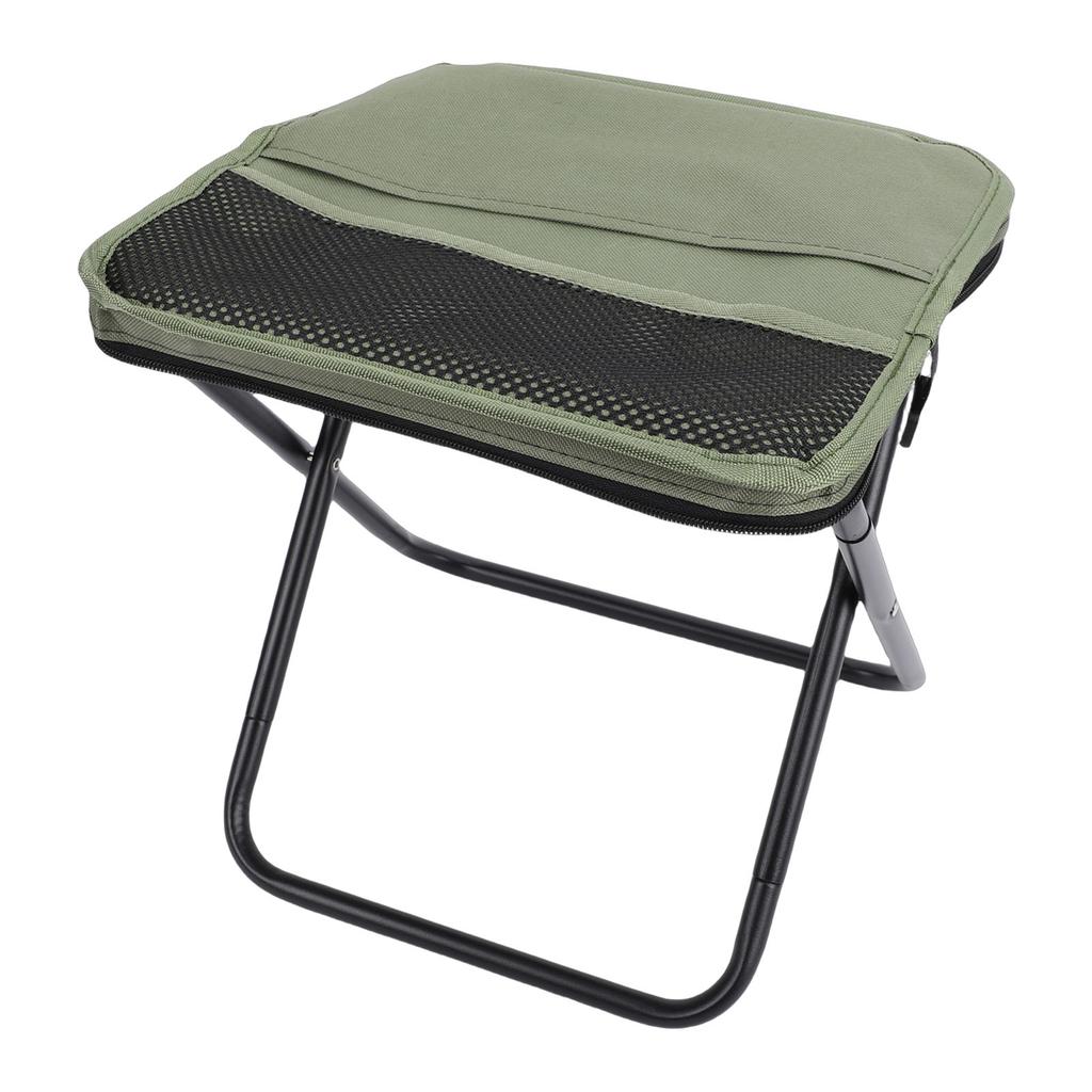 Portable Foldable Stool with Shoulder Strap Outdoor Foldable Stool for Mountaineering and Hiking Green Large Size
