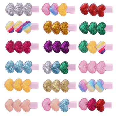 10pcs Glitter Hair Clips for Girls Heart Shape Rainbow Hair Clips for Baby Girls Valentine's Day Hair Clips Pretty Styling Hair