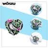 WOSTU Fashion Spring Series Charms Beads Real 925 Sterling Silver Flower Bird Pendent Fit Original DIY Bracelet Necklace Jewelry