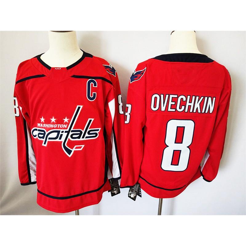 Mens Retro Embroidered Ice Hockey Jersey Team Uniform Training Shirt With Player Name Ovechkin Wilson