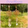 Flower Crystal Pendant Earrings For Women With Handmade Alloy Design