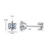 Moissanite silver earrings 3x3mm 0.1 ct silver 925 size S
