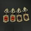 Vintage Court-Style Square Crystal Pendant Earrings with Rhinestone Inlay - Luxury Retro Design