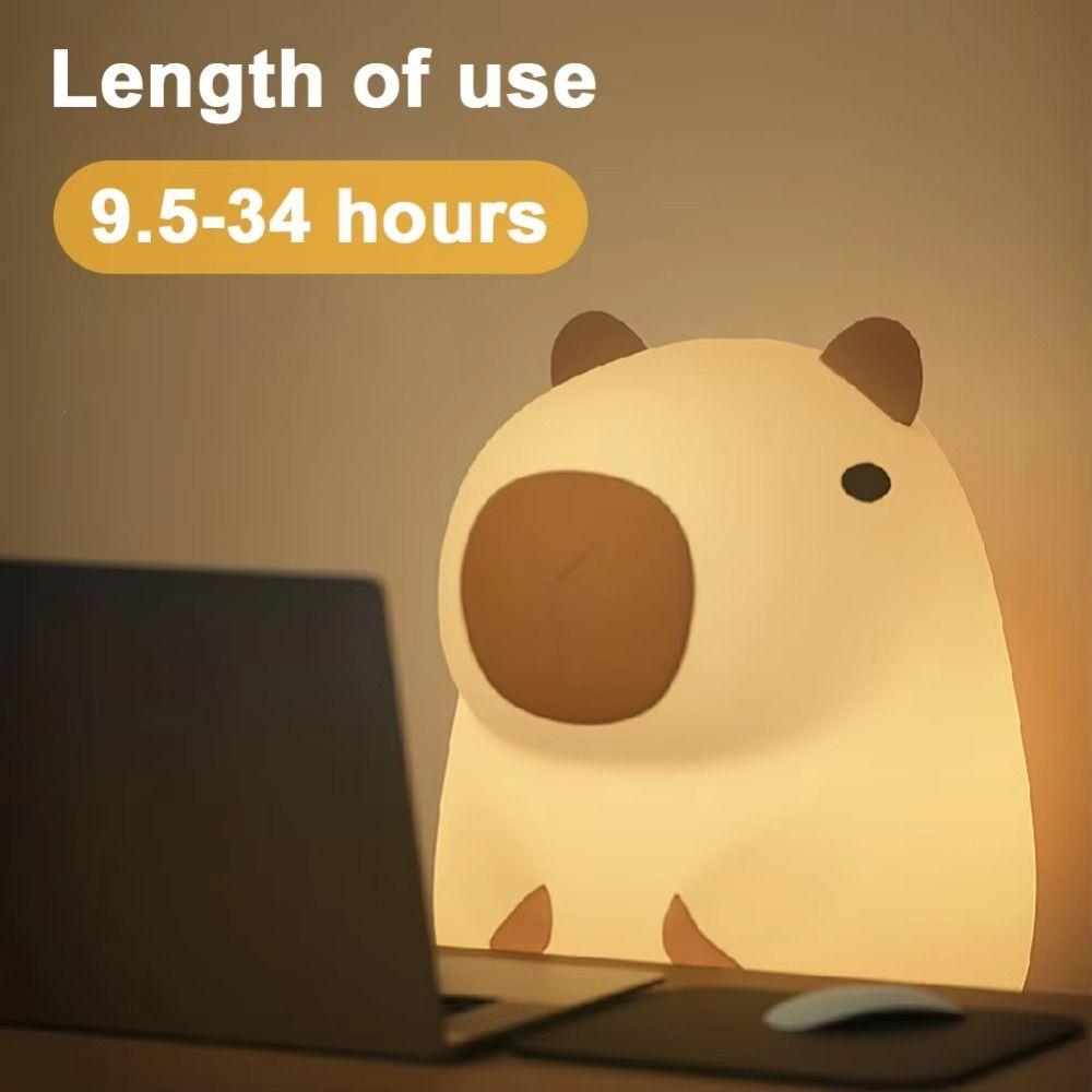 Soft Light Cartoon Capybara Night Light USB Rechargeable Kids Bedroom Decor New Sleep Night Lamp