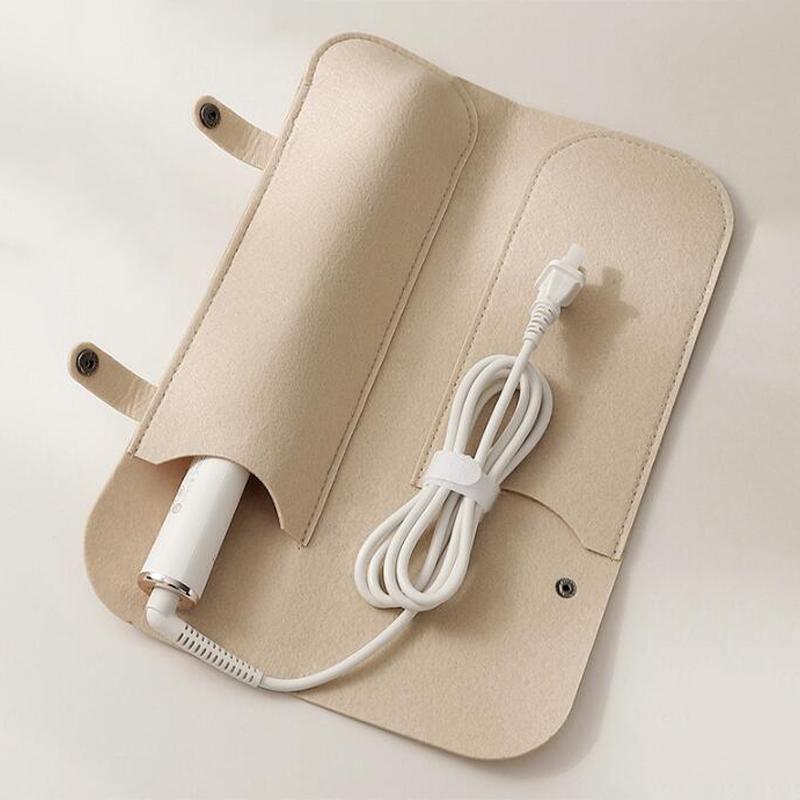 Heat Resistant Felt Travel Storage Pouch for Curling Iron Hair Straightener Flat Iron Organizer Insulation Protective Case