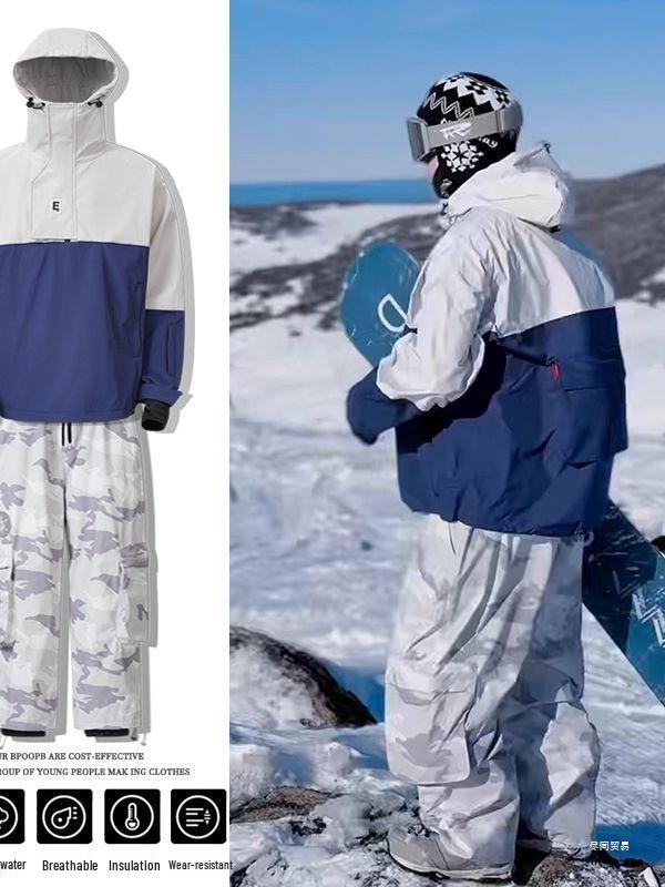 Northeast Outdoor Unisex Velvet Ski Suit: Windproof, Waterproof, Wear-Resistant, Warm Winter Snowsuit