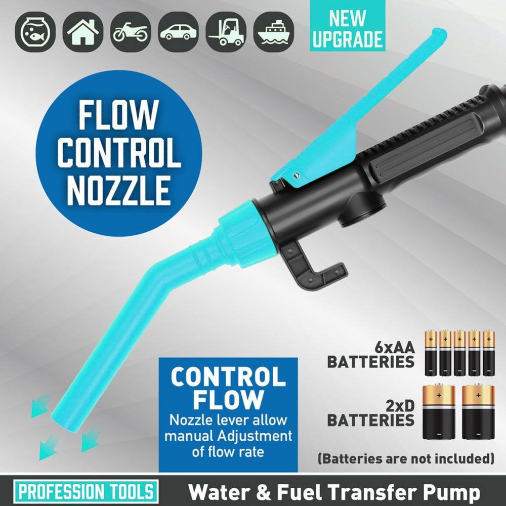 Electric Oil Pump Portable Car Siphon Petrol Fuel Siphon Liquid Transfer Pump Handheld Pump Battery Operated Water Gas Tools