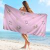 E-Esther Bunny Cartoon Microfiber Printed Beach Towel Mountain Climbing Yoga Beach Swimming Running Absorbent Soft Towel