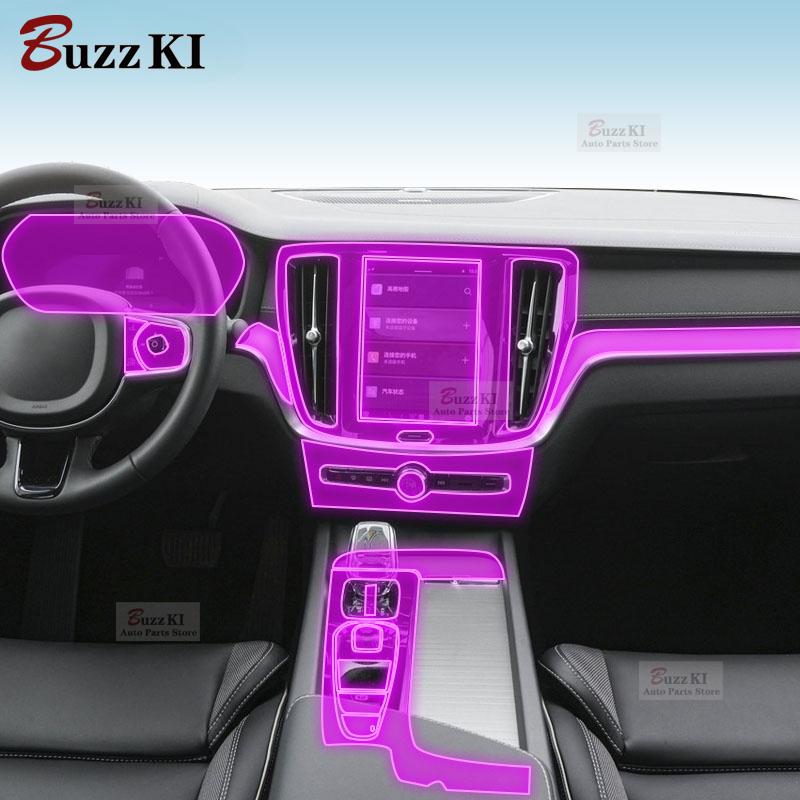 Per Volvo S60 20-2024 Pellicola Interno Auto Cruscotto Pannello Piano Console Centrale Cambio Pellicola TPU Trasparente Antigraffio