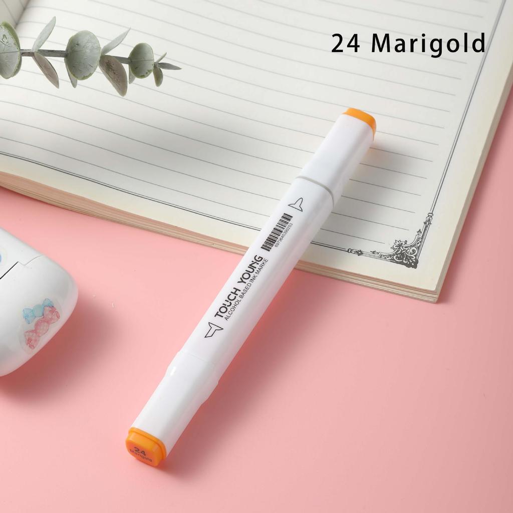 6th Gen Double Tip White Square Barrel Oil-Based Marker for Drawing & Hand-Painting