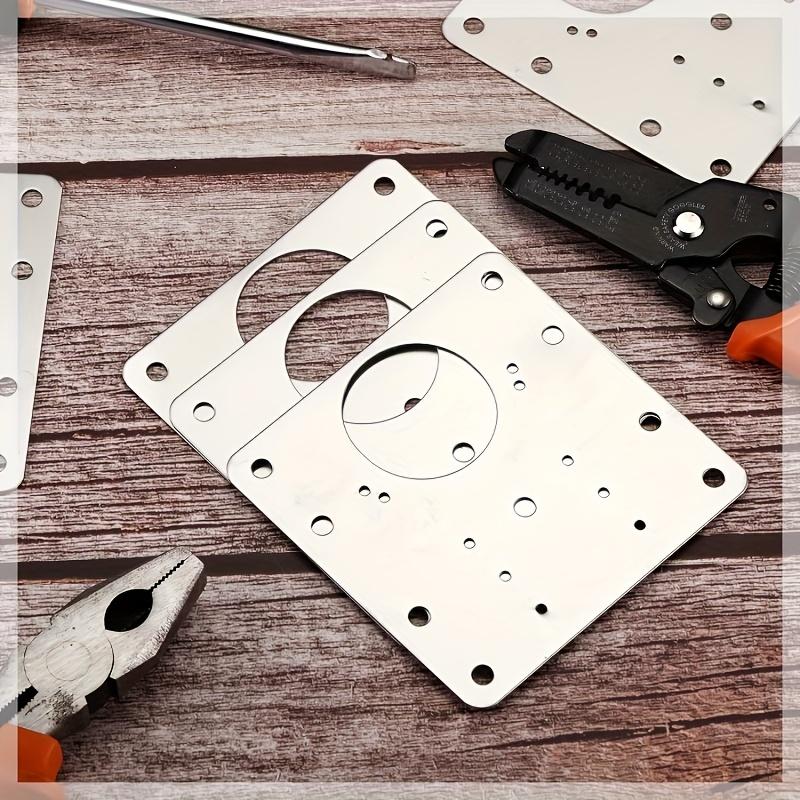1 Set Stainless Steel Cabinet Door Hinges with Repair Plates and Screws