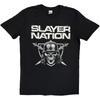 Slayer 100% Cotton T-shirt Mens Tees Top Slayer Nation Skull Shield Band Logo Official Black Mens
