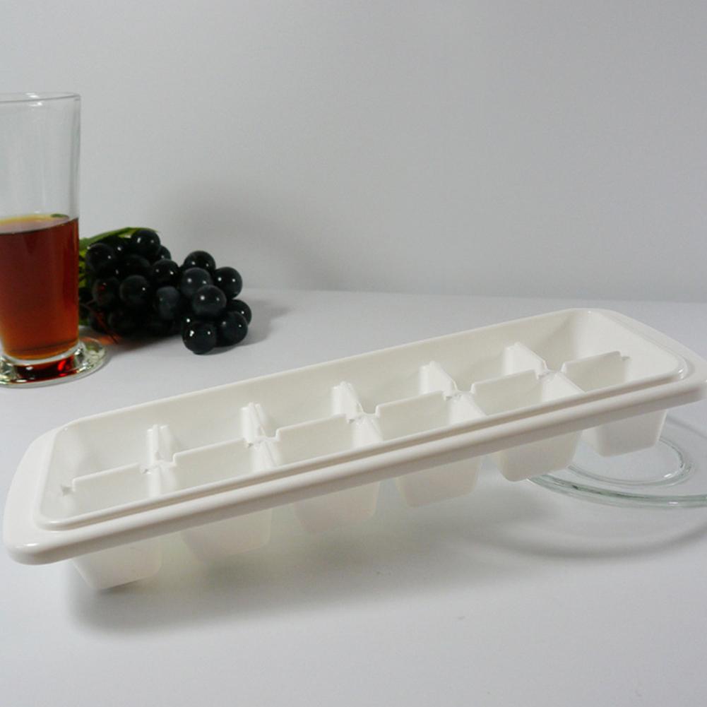 White Multi Grids Mold Ice Cube Making Box with Cover for Summer Refrigerator