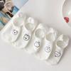 10Pairs Thin Women Invisible Socks Sweet Bear White Socks Breathable Cute Boat Socks  Streetwear
