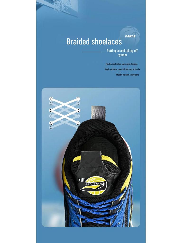 2025 Boys' Breathable Mesh Basketball Shoes - Shock Absorption and Real Combat Performance