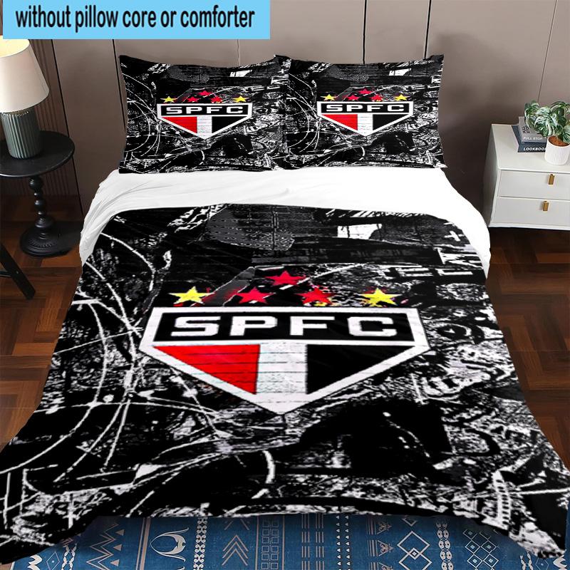 3pcs Spfc Team Crest Design Printed Bedding Set Duvet Cover Closure Includes 1 Duvet Cover & 2 Pillowcases Bedding Sets Home Decor Gifts