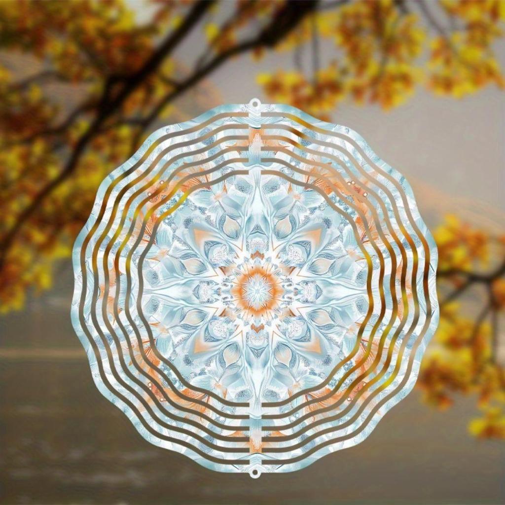 10 Inch Bohemian Wind Spinner Outdoor Decor with 360 Swivel Hook Mandala Design for Garden Balcony Patio Artistic Gift All Seasons
