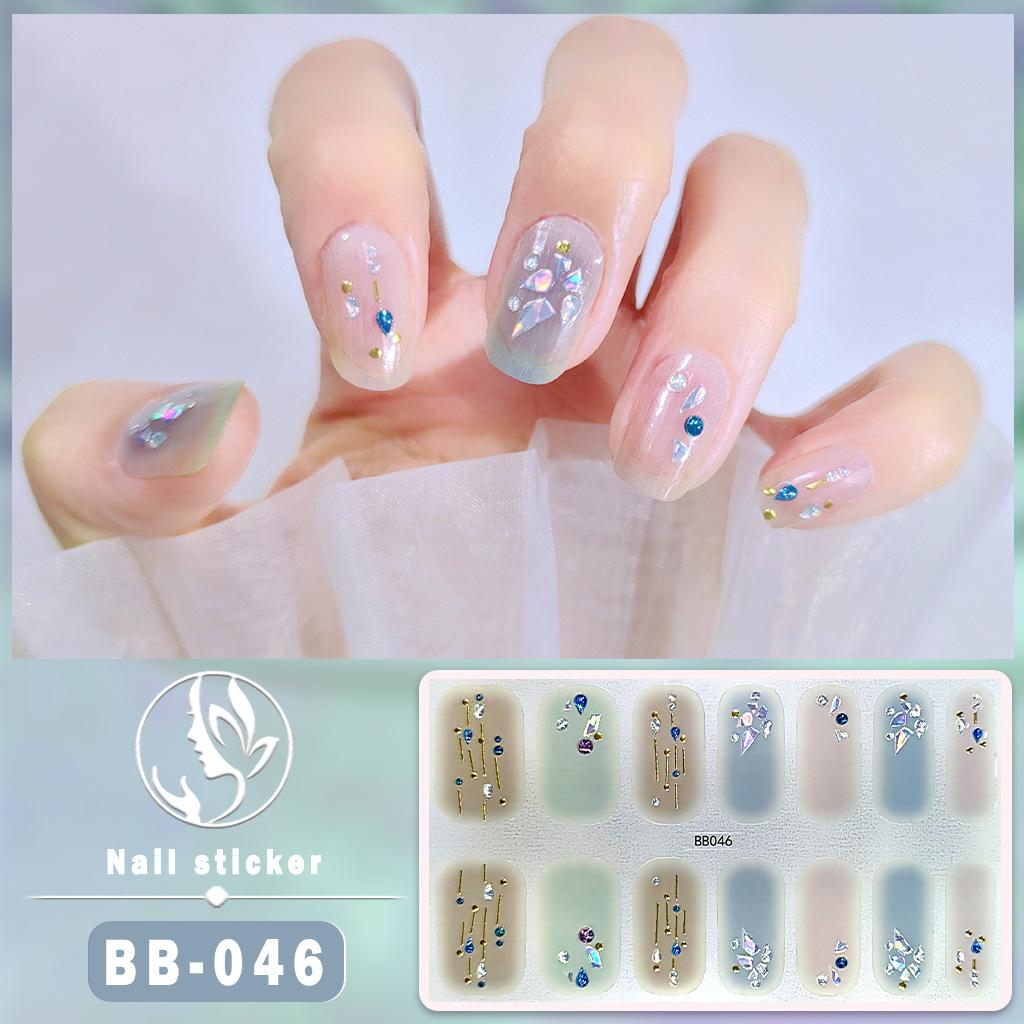 BB 5D No-Bake Gel Nail Sticker Light Therapy Nail Film Nail Sticker Full 3D Hot Gold Wearing Nail Sticker