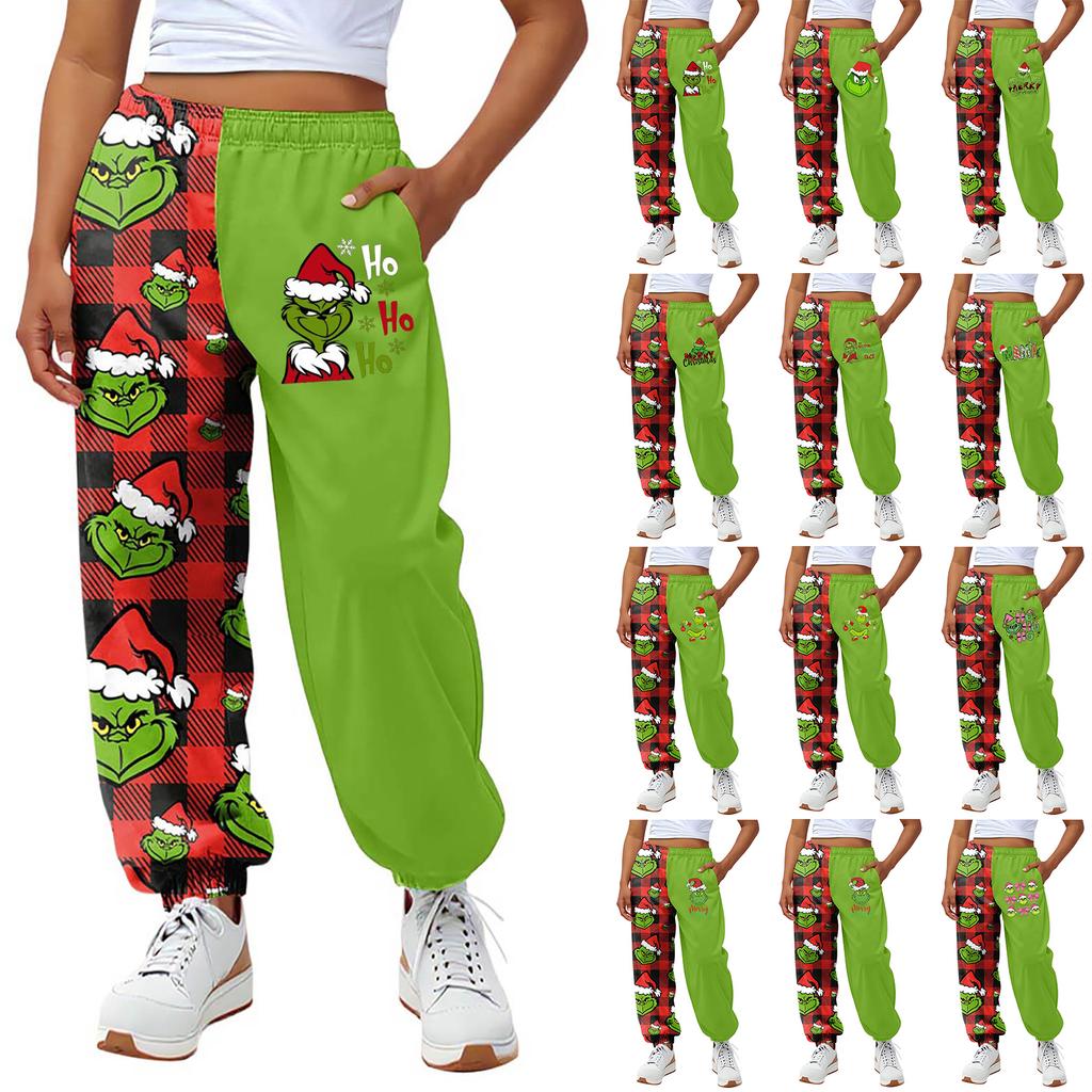 Kids' Fashion Christmas Print Loose-Fit Waistband Casual Sweatpants