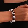 Skull Pumpkin Spiders Bead Bangle Simple Halloween Beaded Bracelet Wristband Adjustable Elastic Bangle Statement Jewelry