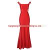 Women's Red Lace Embroidered Evening Gown: Elegant Chinese Bridesmaid or Welcoming Dress