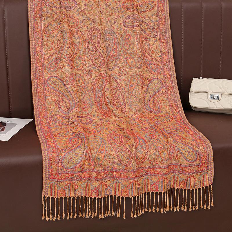 High-End Women'S Scarf Autumn And Winter Shawl Dual-Purpose Core-Spun Yarn Thickened Warm Scarf