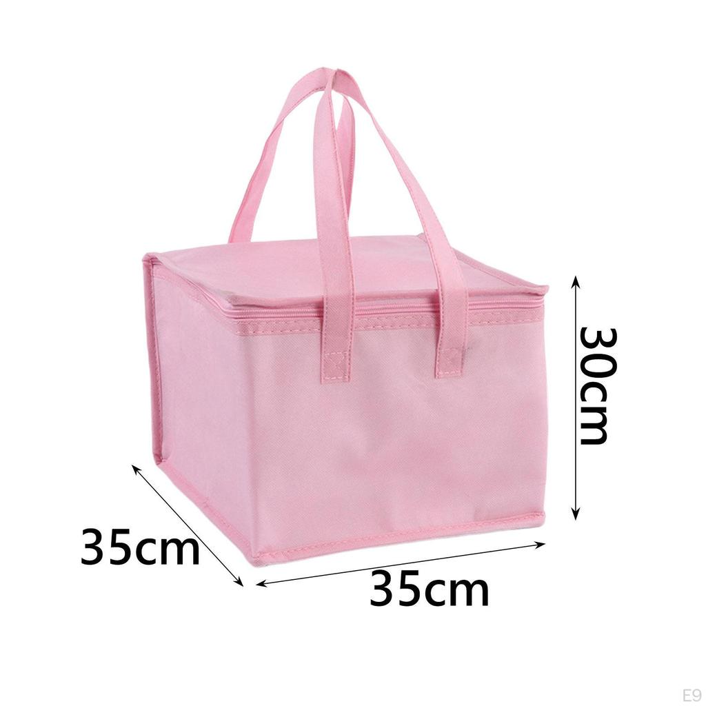 Insulated Lunch Bag Thermal Zipper Picnic Cake Transport Food Delivery Tote