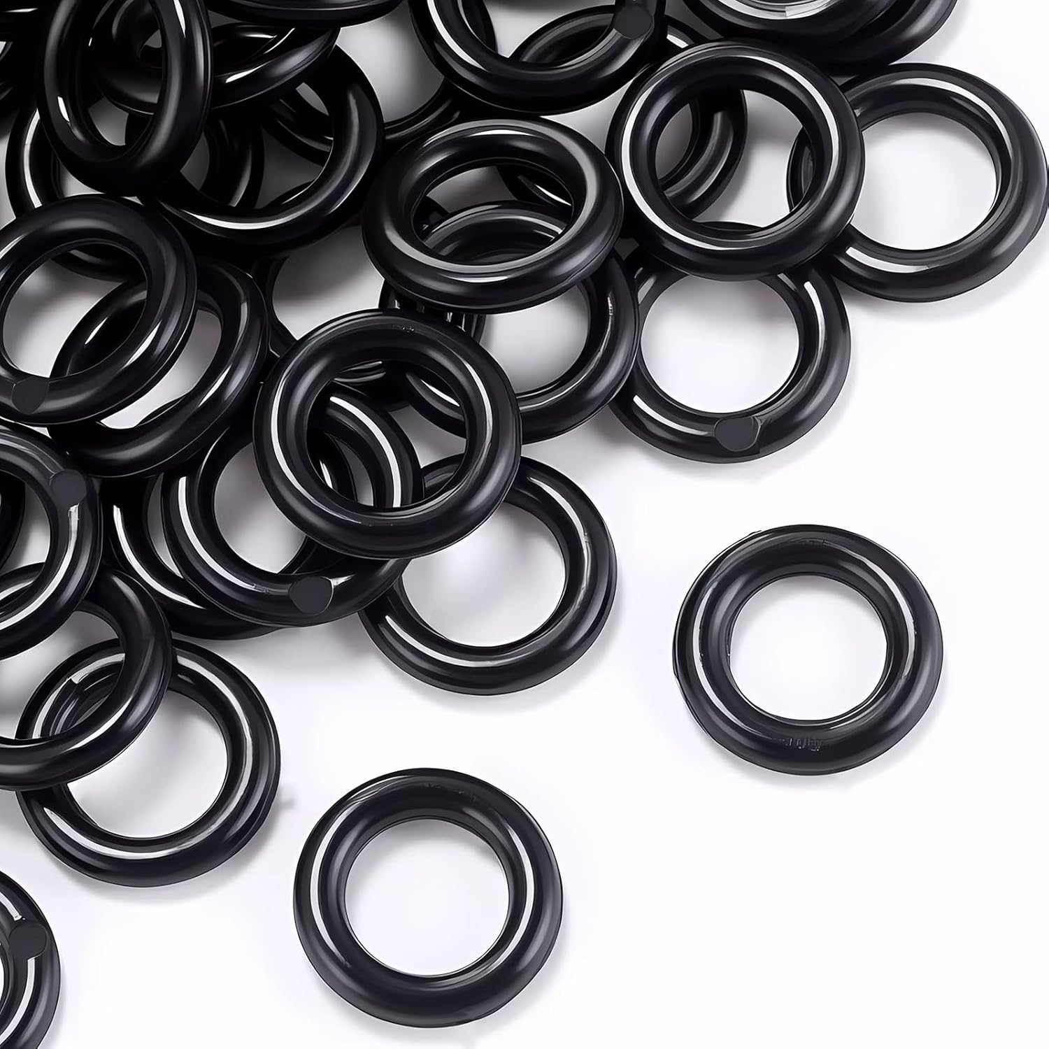 Boao 100 Pieces Roman Blind Curtain Rings, O-Rings Plastic Rings for Roman Shades (Transparent, 13 mm) 13 mm