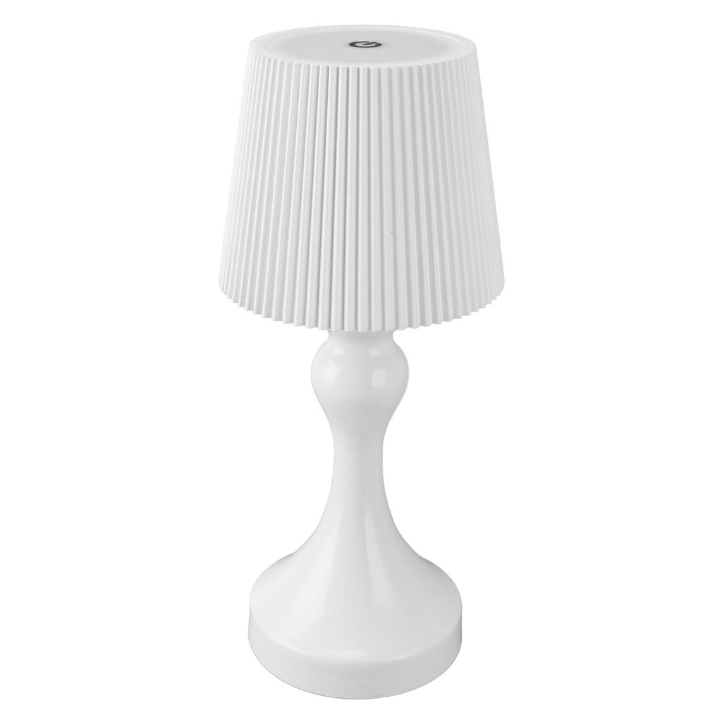 LED Akku-Tischleuchte Eisen Kunststoff Plissee Touch-Steuerung Stufenlos Dimmbar USB Wiederaufladbar Nachttischlampe für