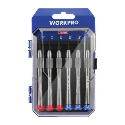 WORKPRO Precision Screwdriver Specialty Magnetic Screwdrivers with Phillips and Flat for Battery Tool and Storage Case Included Set, 6-Piece Set,