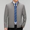 Spring and Autumn Men's Stand Collar Jacket Casual Middle-aged Business Simple Jacket New Men's Mulberry Silk Thin Jacket