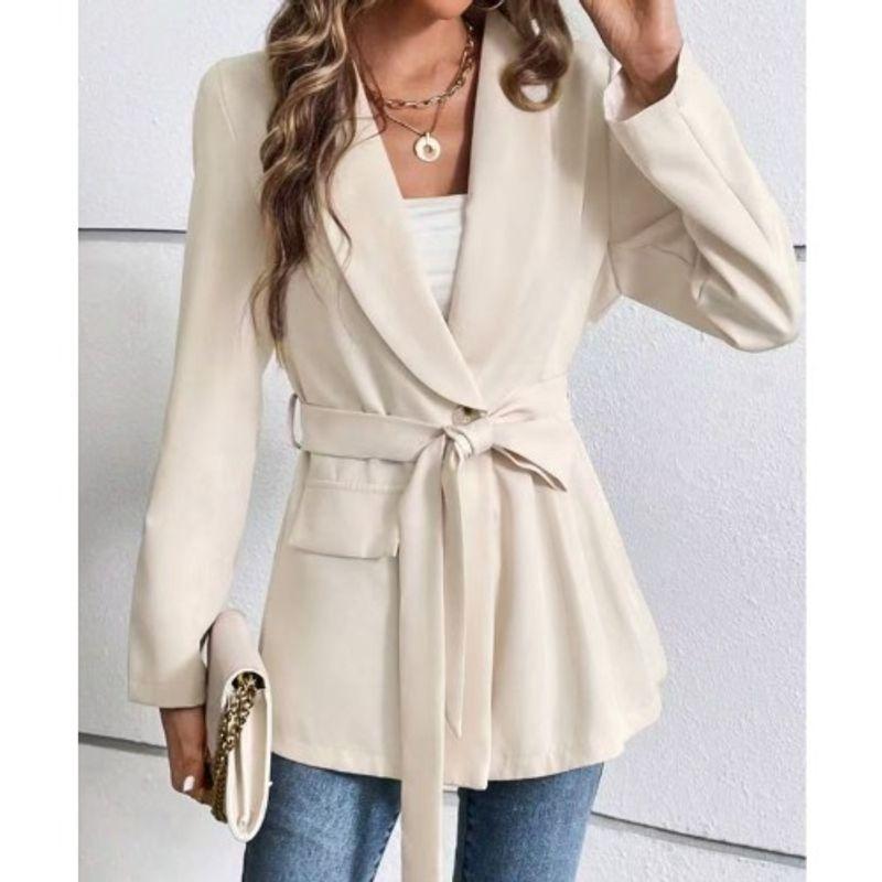 

Новая мода весна-осень, повседневный абрикосовый приталенный блейзер на одной пуговице, с длинным рукавом, женский топ, подходящий ко всему Apricot color L