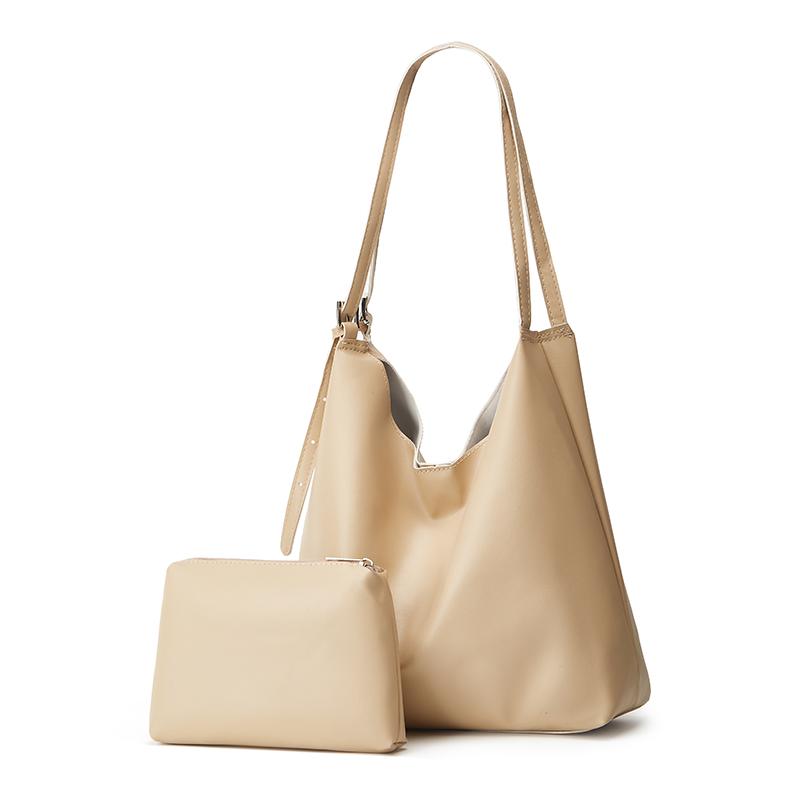 Ladies  tote bag, large capacity shopping bag, single shoulder bag with high-grade PU material bucket bag (30cmlt;Max Lengthlt;50cm)