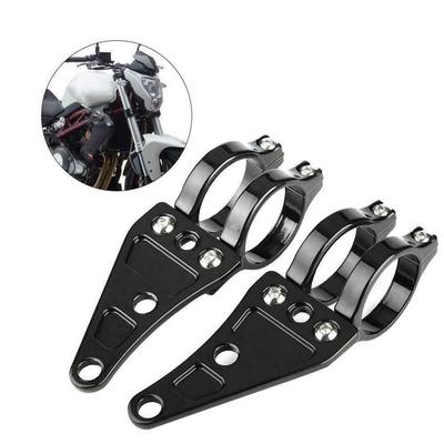 2x Aluminium Motorfiets Koplamp Koplamp Beugels Voor 41mm Voorvork Montage