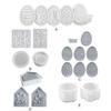 2/3/4/6/8pcs Hollow Easter Egg Rabbit Lamp Silicone Mold DIY Silhouette Gypsum Candle Base Plaster Mold for Home Decoration