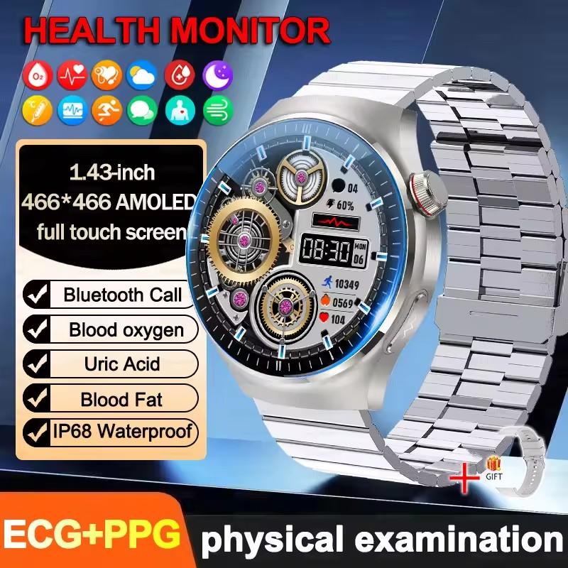 2026 Nuovo Preciso Lipidi Sanguigni Schermo AMOLED da 1,43" Smartwatch per la Salute ECG Acido Urico Pressione Sanguigna Chiamata Bluetooth Smartwatch Compatibile Android/iOS