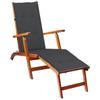 Day and Night - Day and Night Garden Lounger with Footrest and Cushion In Solid Acacia Wood