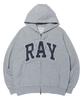 Rayfikers Ray Big Arch Logo Zip-Up Hoodie Mq6Tu145_Melange Grey