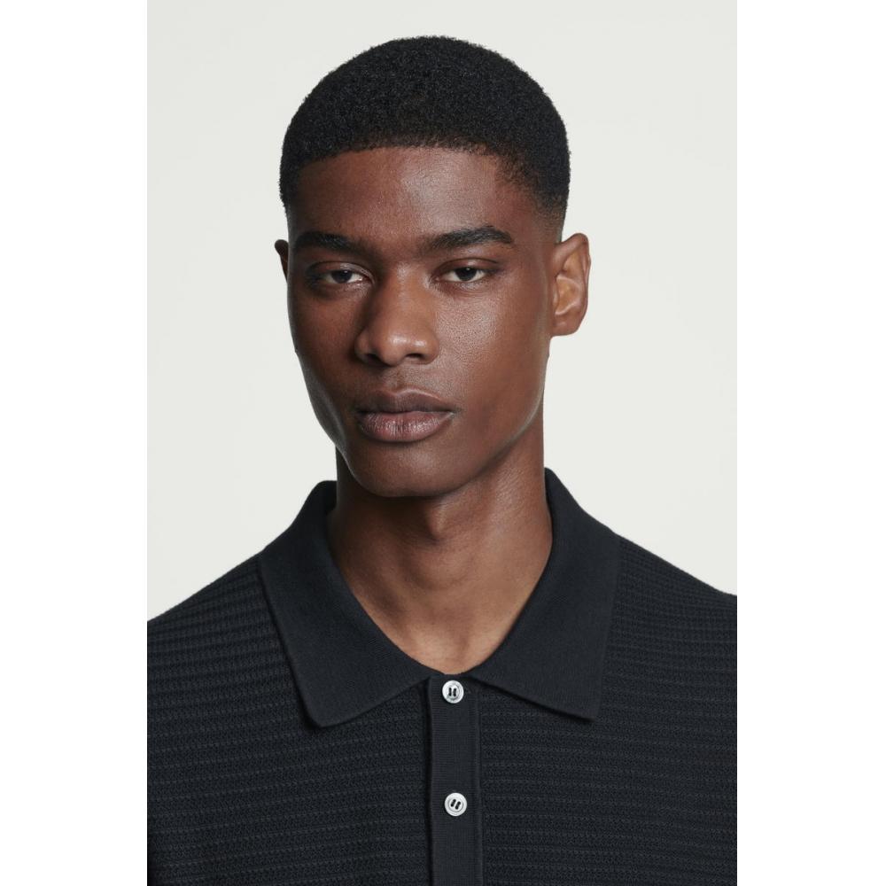 Cos Japan Knitted Cotton Polo Shirt