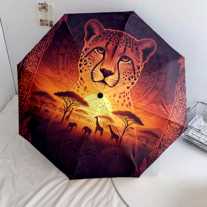 

Grasslandanimals Pattern Pattern New Style Umbrella, 1 Piece Automatic Folding Umbrella, Portable Travel Umbrella, Outdoor Umbrella, Birthday Gift