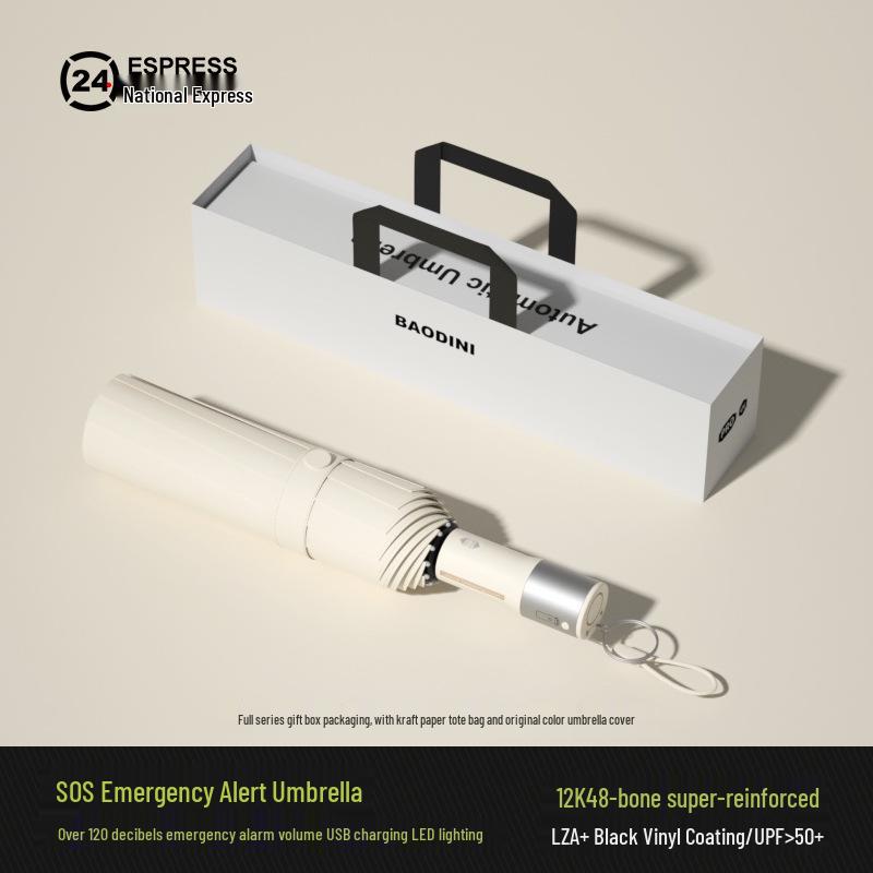 

Светодиодный аварийный зонт-автомат - Защита от УФ-лучей, для мужчин и женщин, для дождя и солнца, функция SOS